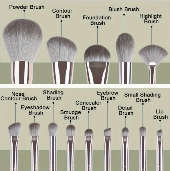 14-Piece Professional Makeup Brush Set – Hypoallergenic Nylon Bristles