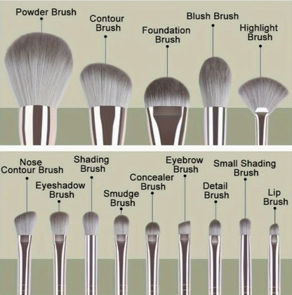 14-Piece Professional Makeup Brush Set – Hypoallergenic Nylon Bristles