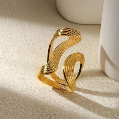 Twisted Open Ring | 18K Gold Plated