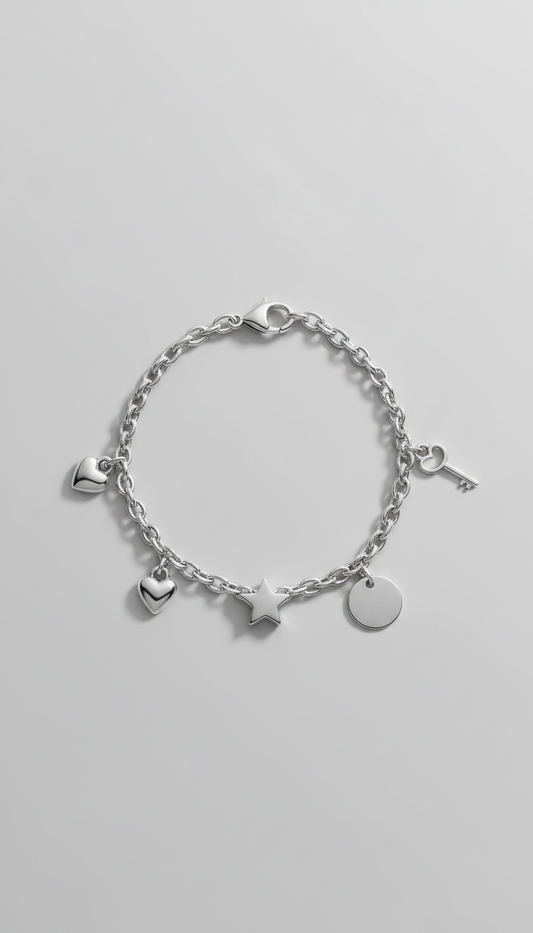 Sterling Silver Classic Charm Bracelet