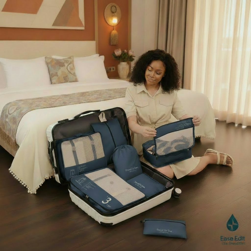 EaseEdit Navy Blue Cubes Clean - SA Hotel Room