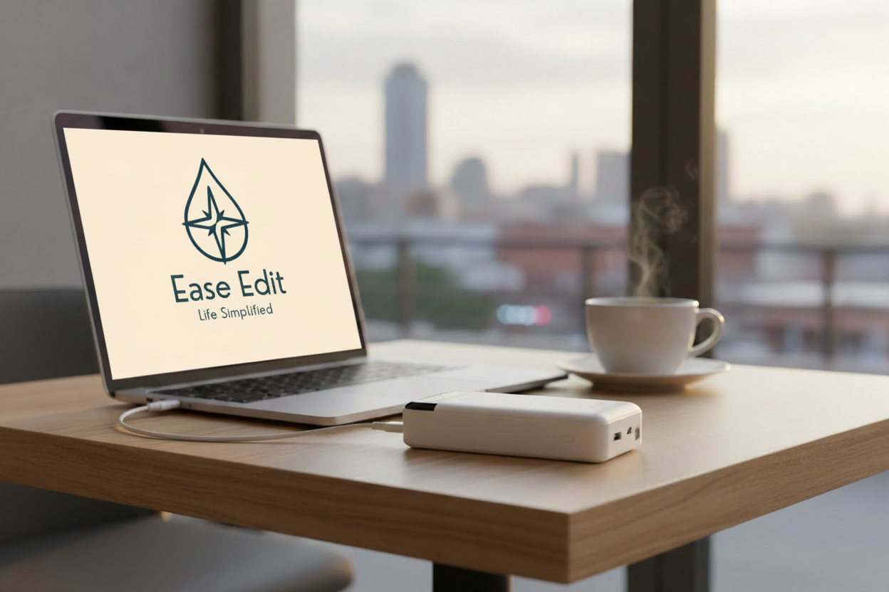 MacBook with EaseEdit logo on screen