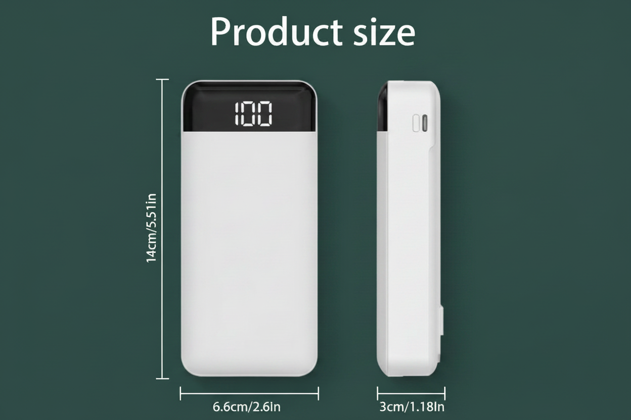 Product Size diagram dark green